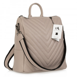 Rucsac tip geanta de dama din piele naturala DiAmanti Otello Rose Taupe